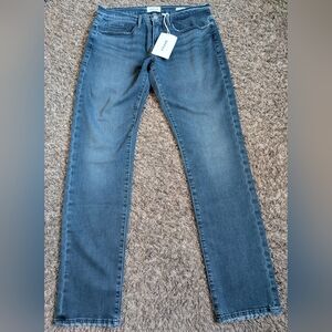 NWT Frame Blue Quincy L'Homme Slim Fit Organic Cotton Mid-Rise 32" Jeans 31